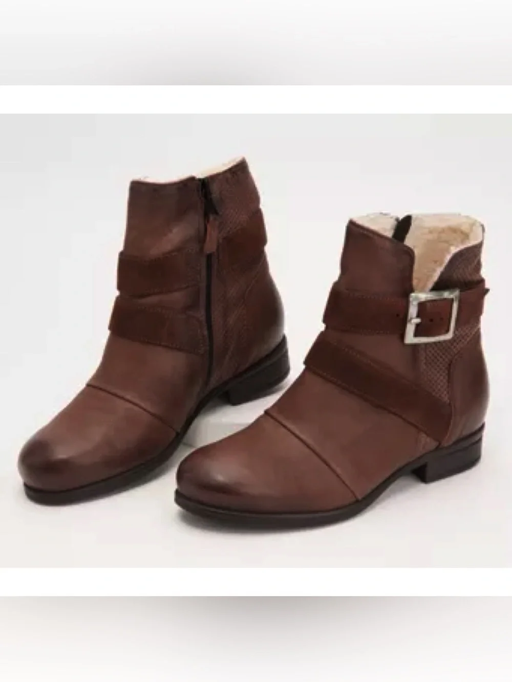 Miz Mooz Sabel Leather wool lined Ankle Boots Espresso 37 US7